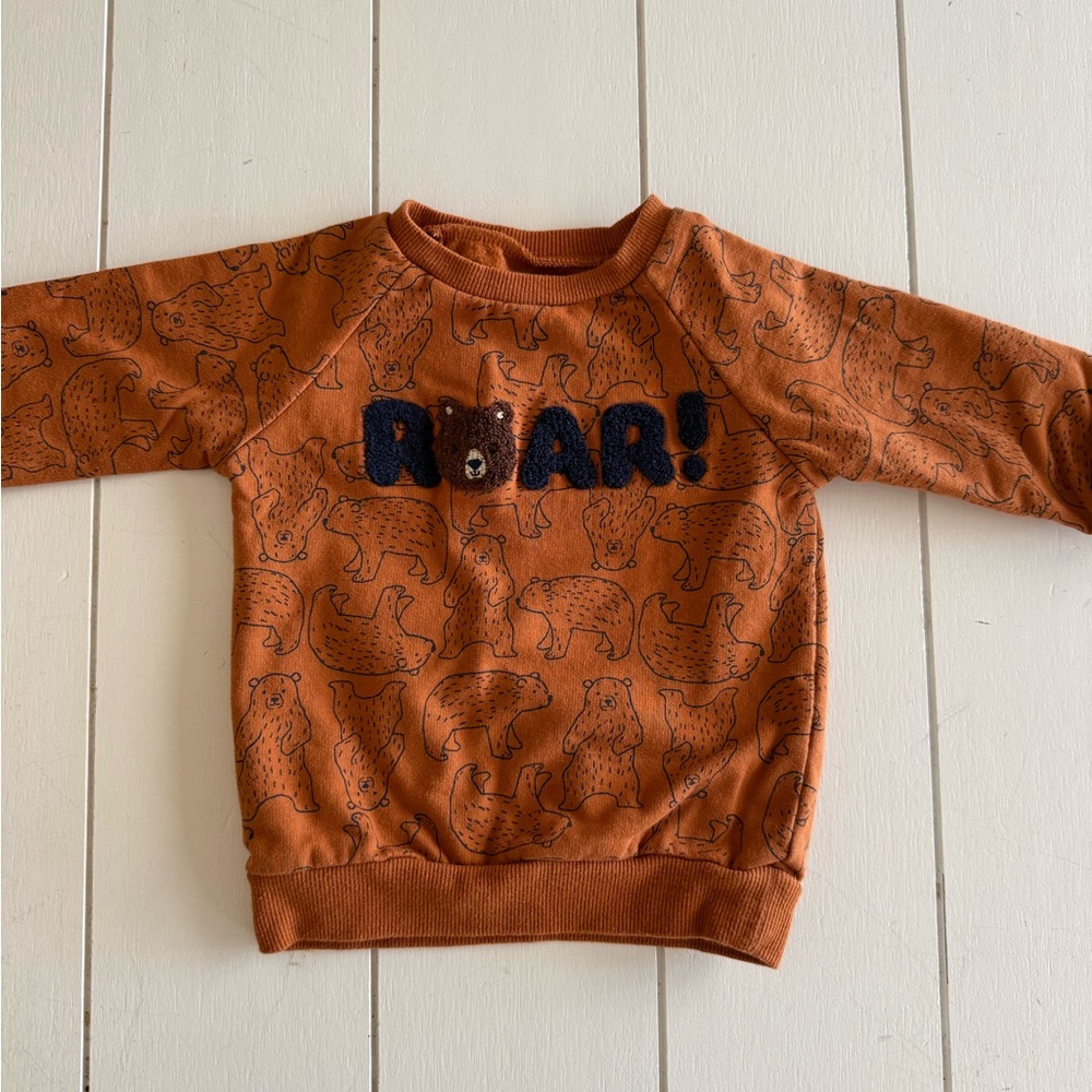 Little Me Brown Bear Print Sweatshirt